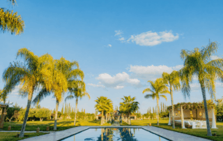 Soucca installée dans les jardins de Villa Fratelli à Marrakech pour Souccot